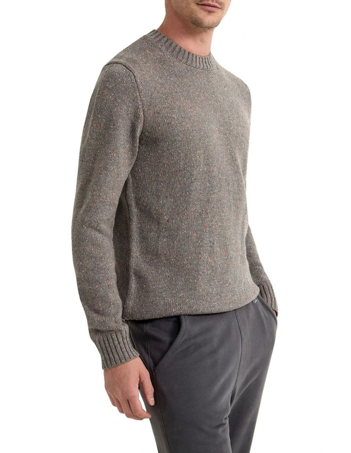 Bently Donegal Crew Neck Knit Top in Grey