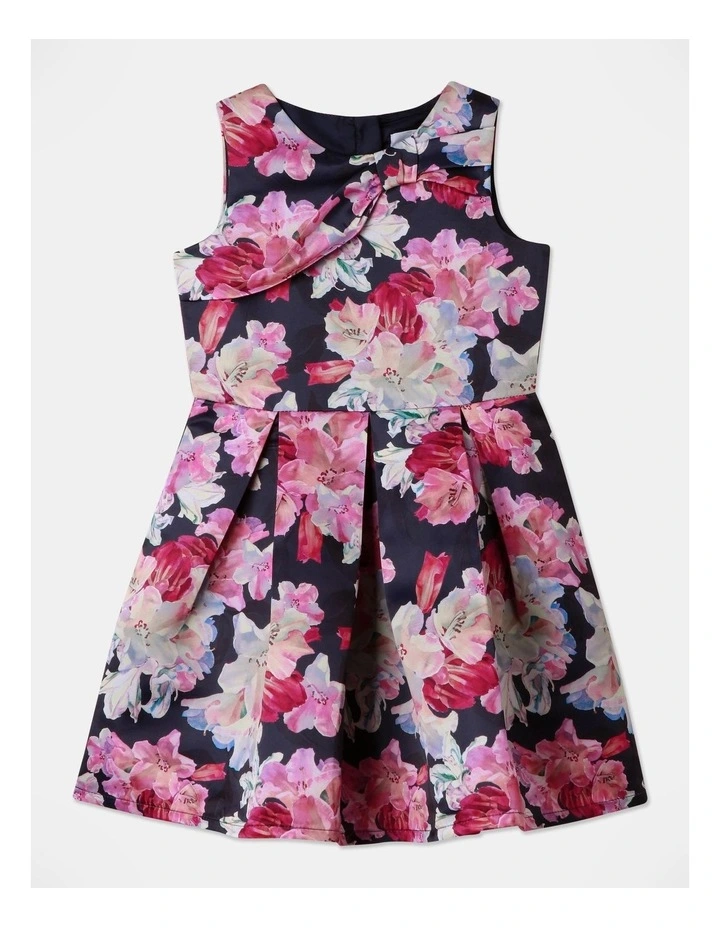 Amelia Bow Detail Dress In Navy