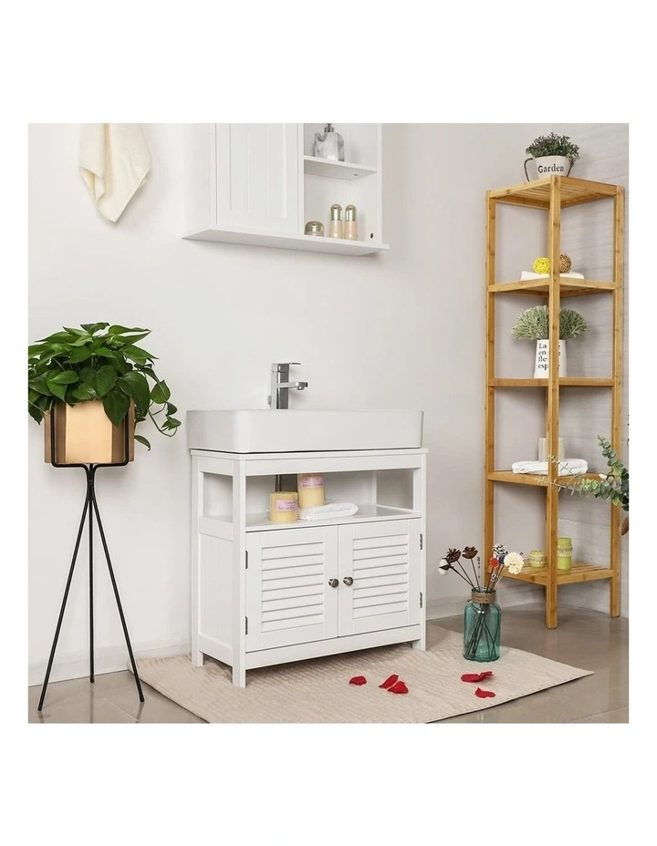 Under Sink Cabinet with 2 Doors in White
