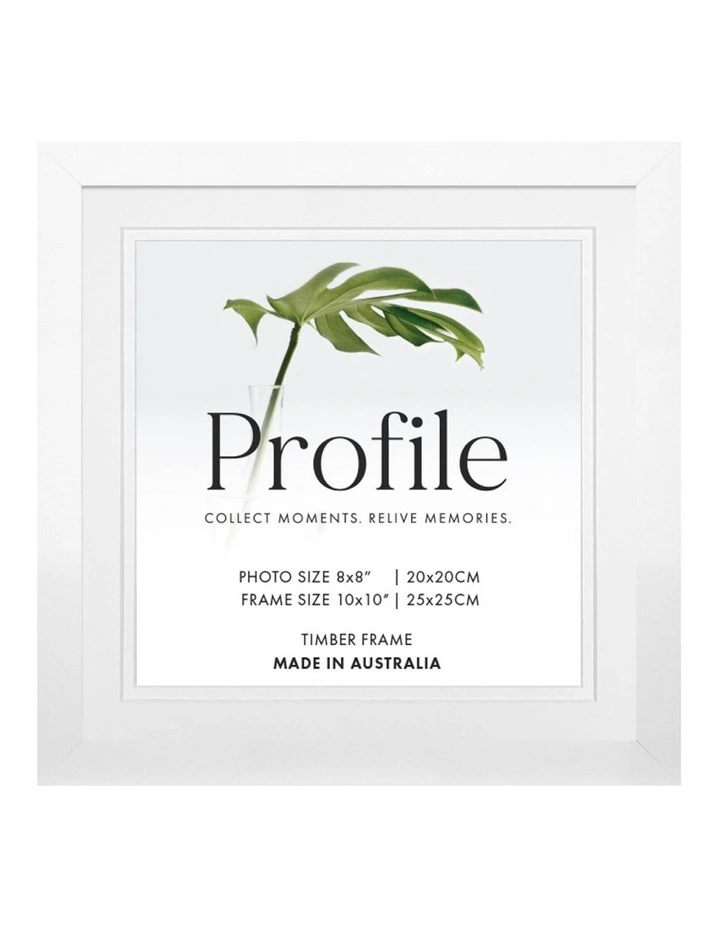 Australia Made Timber Photo Frame 10x10"/8x8" (3 Pack) in White