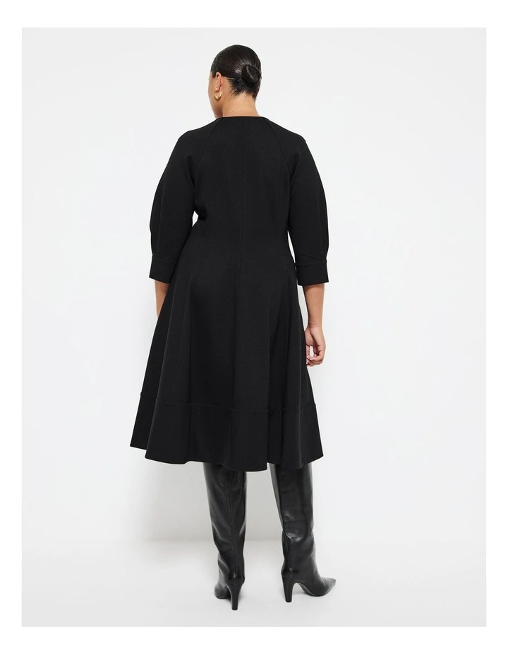 Zip Front Dress in Black