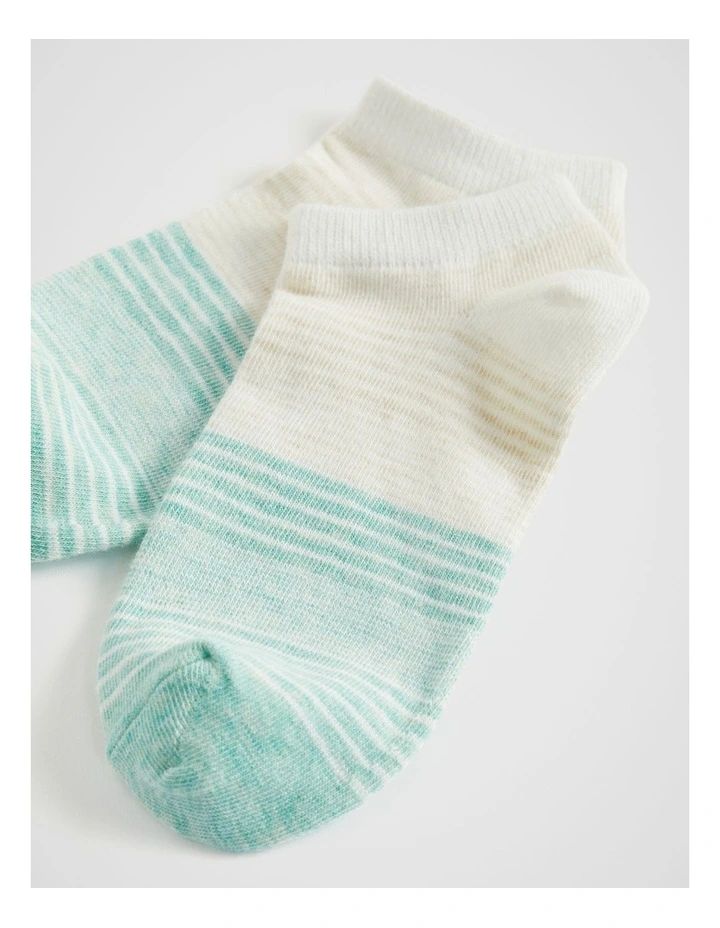 Stripe Sneaker Sock in Opal Oat