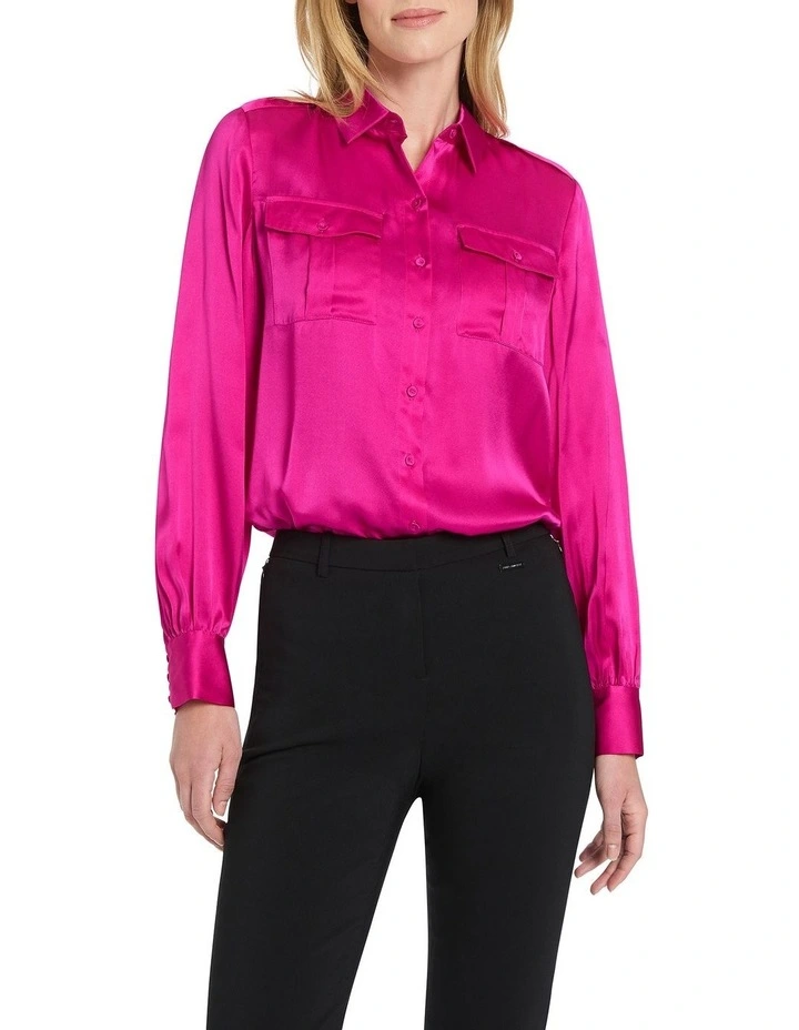 Oriana Silk Shirt in Pink
