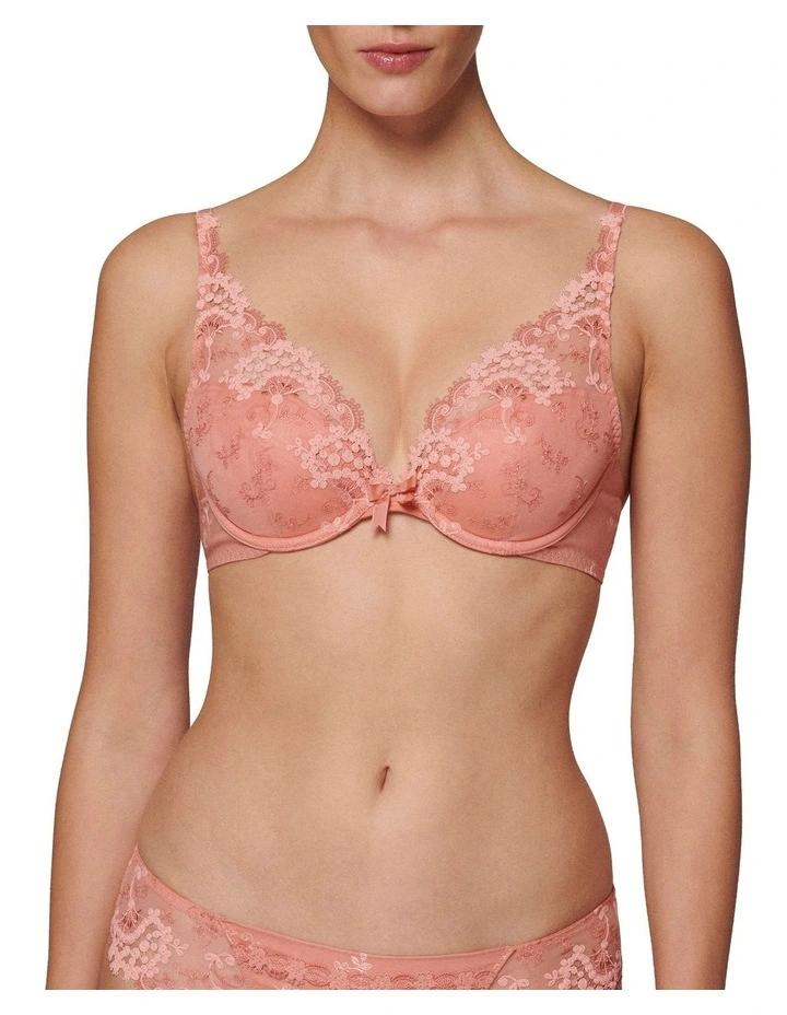 Wish Triangle Push Up Bra in Orange