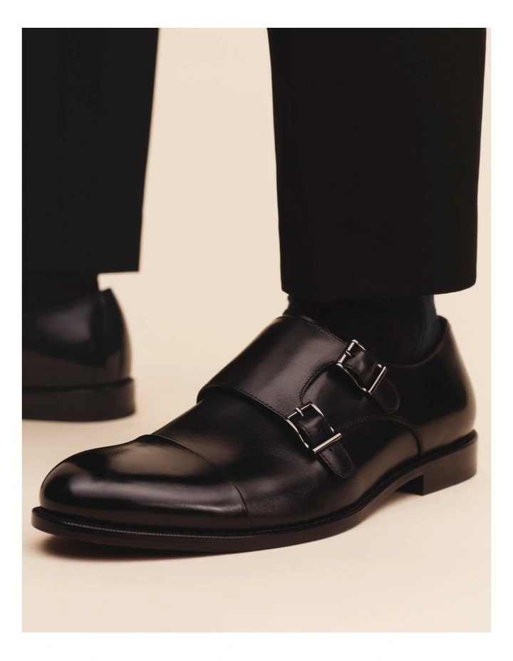 Balmoral Monk Strap Shoes in Black
