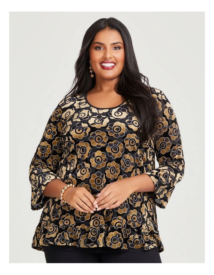 Velour Viola Top in Print