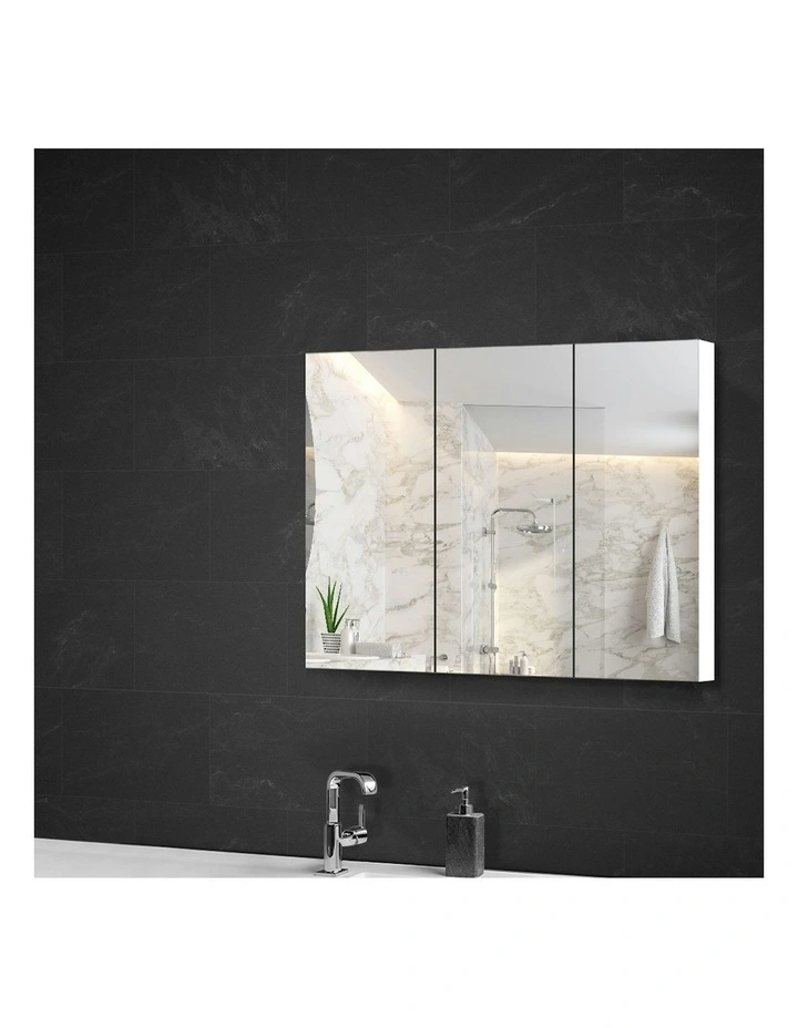 Bathroom Storage Mirror Cabinet 900mmx720mm in White
