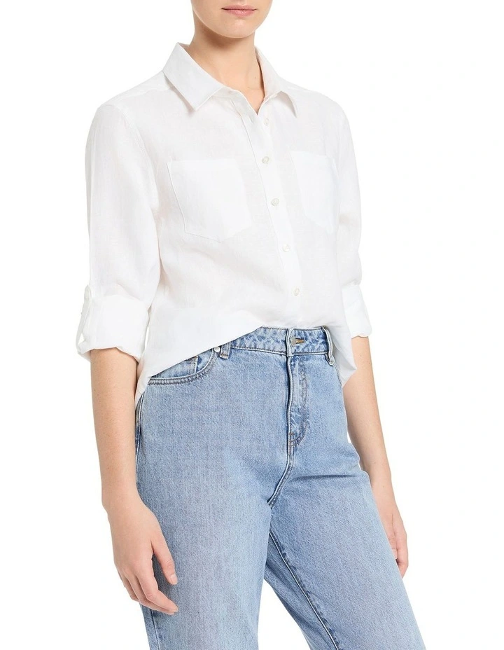 Everly Linen Shirt in White
