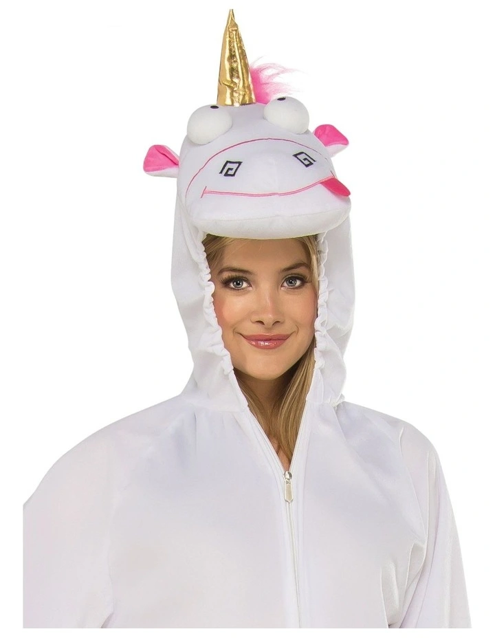Rubies Fluffy Unicorn Dress Up Jumpsuit Costume in White