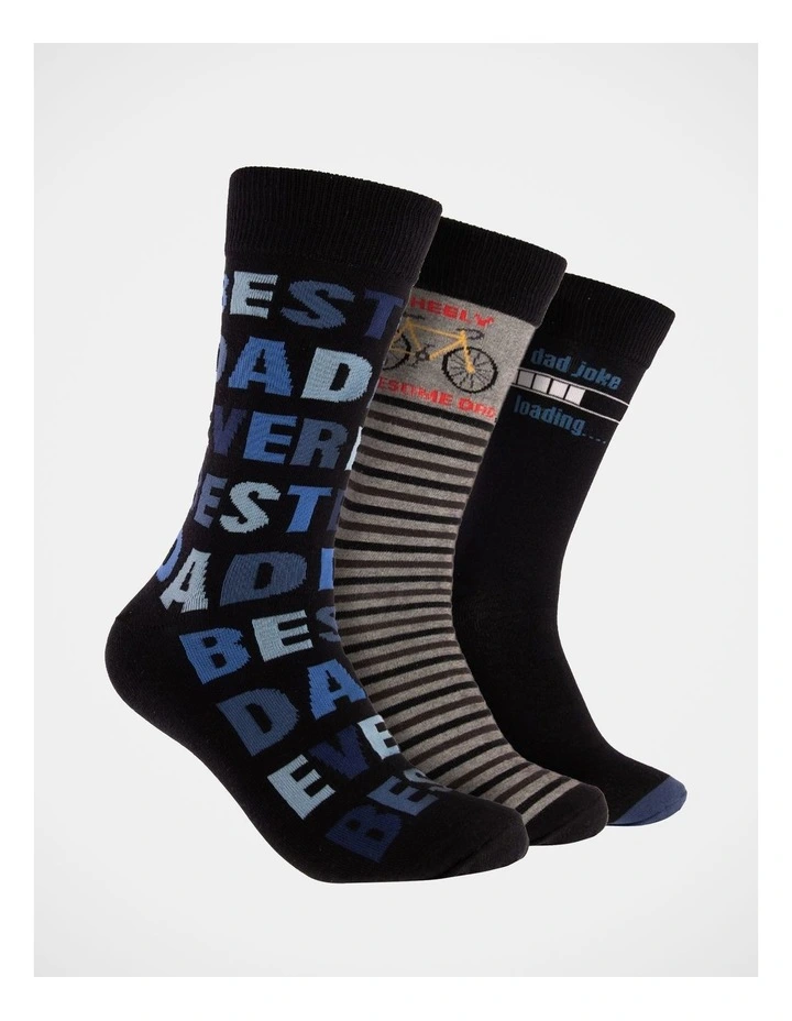 3 Pack Dad Socks Gift Pack in Assorted