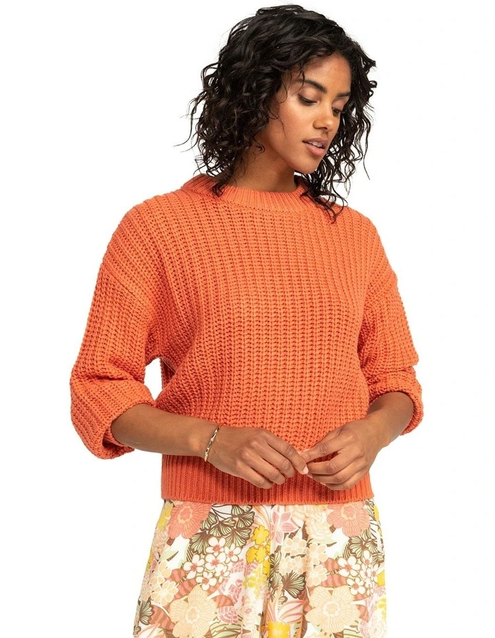 Coming Home Crew Neck Jumper in Apricot Brandy