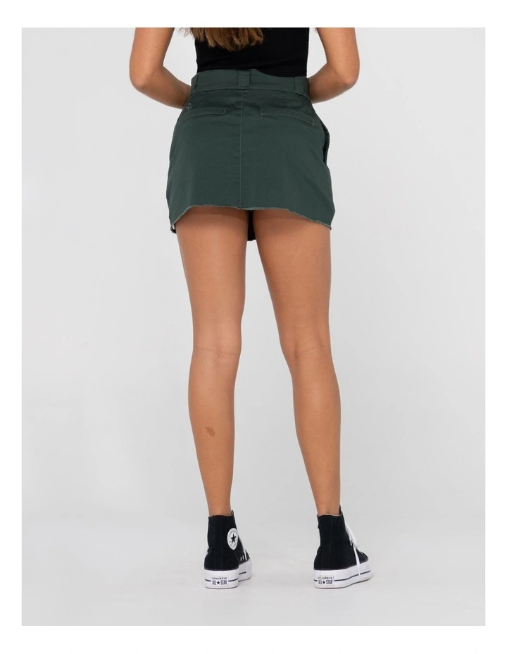 Bobbi Mid Rise Mini Skirt in Green