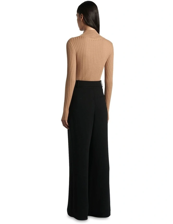 Belted Wide Leg Pant in Black