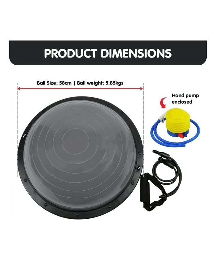 Grey Fitness Yoga Ball Balance Trainer Pilates Band