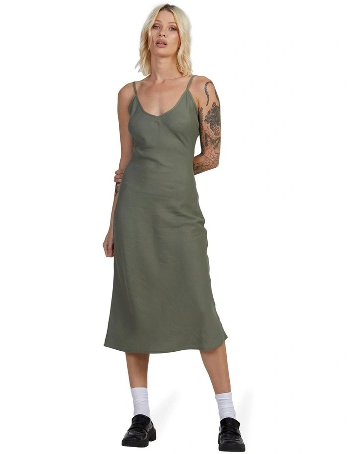 Everyday Bias Midi Dress in Green