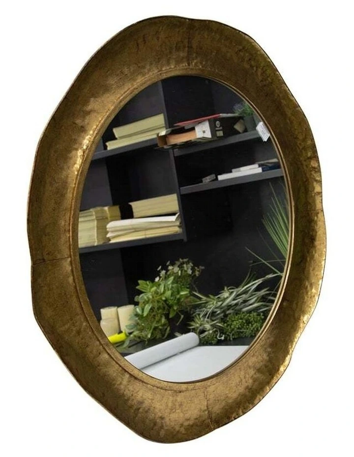 New Framed Round Wall Mirror 80cm in Gold