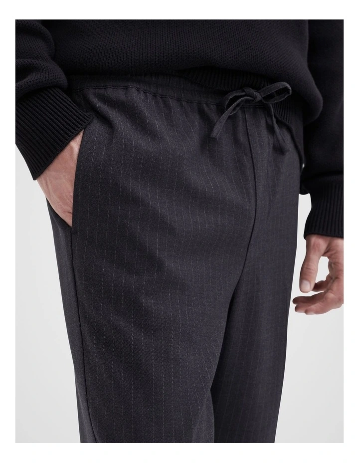 Smart Pull On Trouser in Pinstripe
