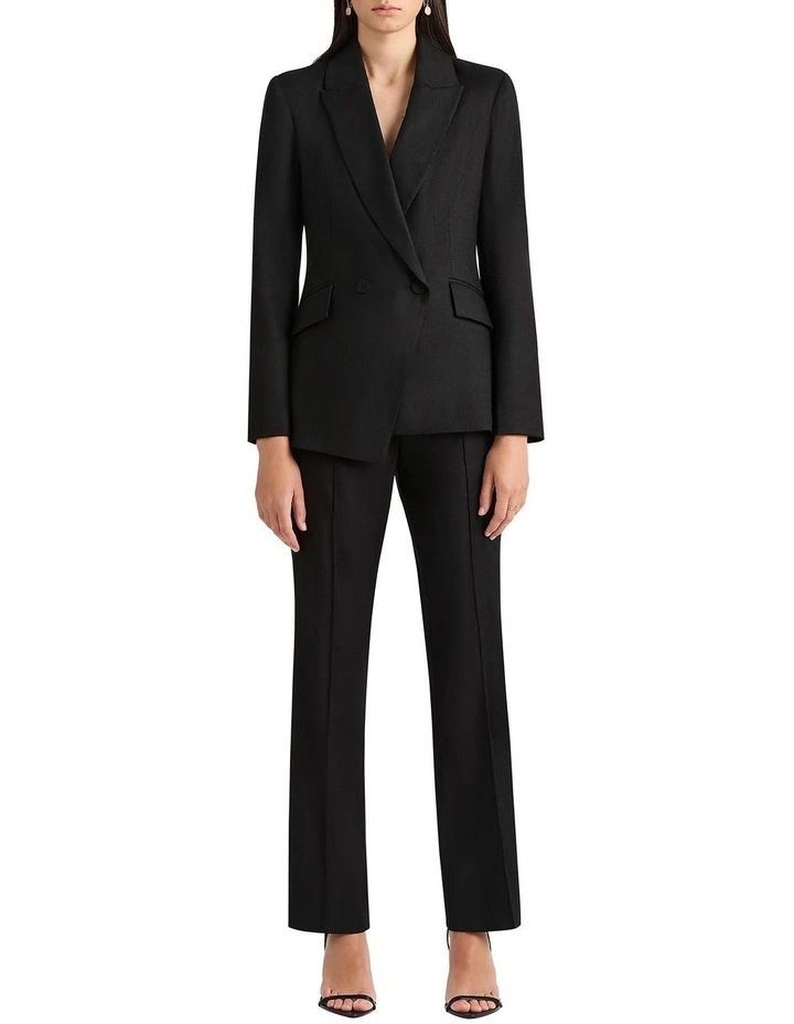 Ambrose Stretch Linen Jacket in Black
