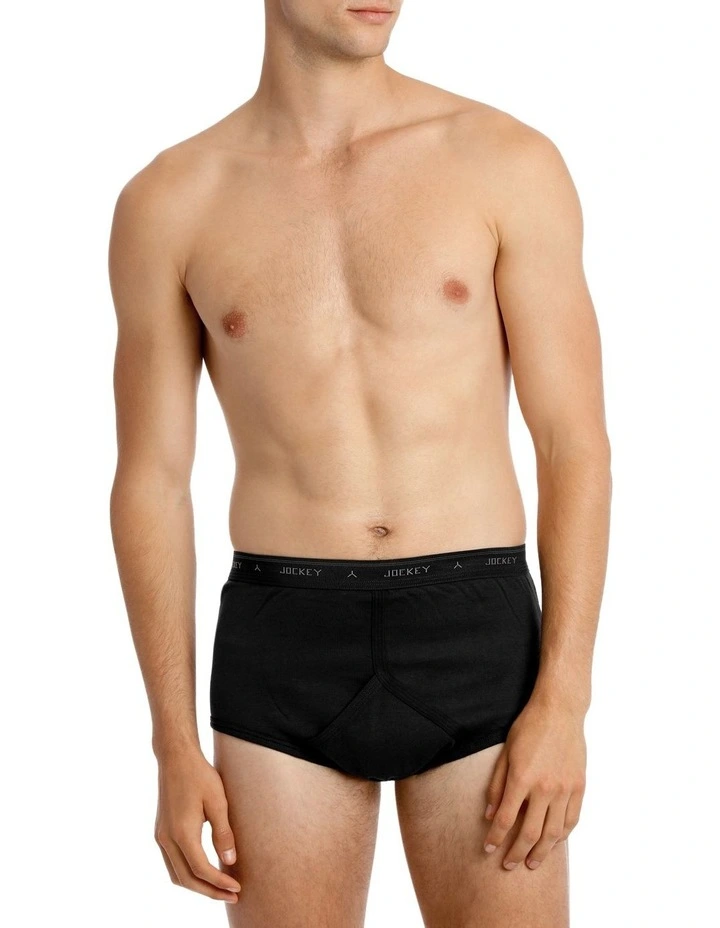 Classic Y-Front Brief 3 Pack in Black