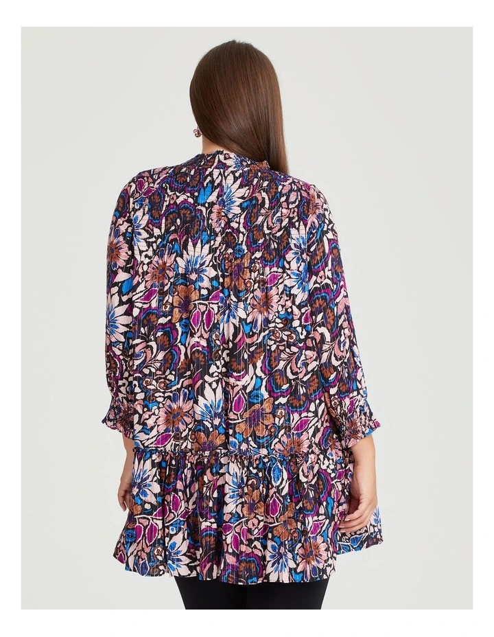 Natural Metallic Blair Tunic in Print