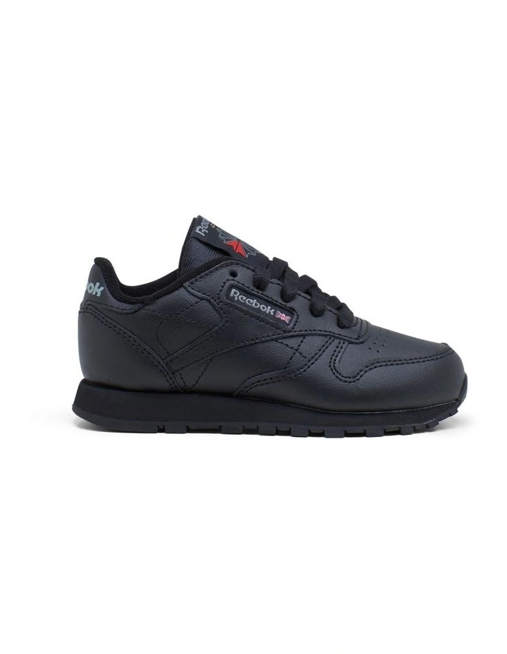 Classic Leather Pre-School Sneakers In Black