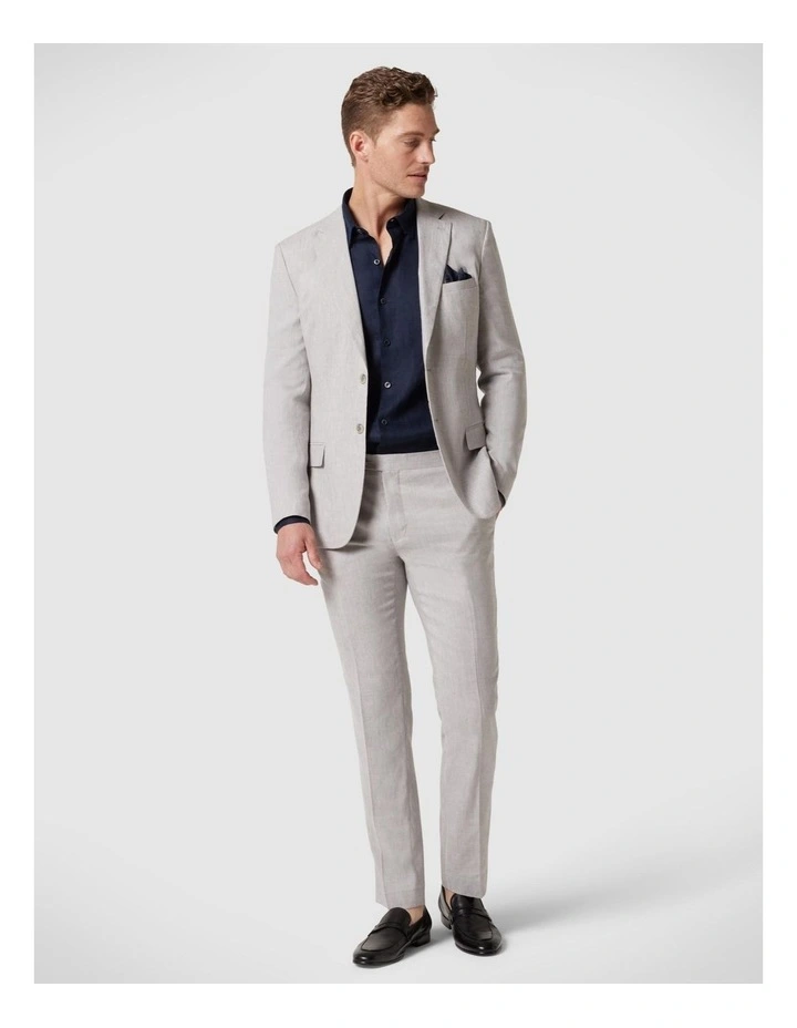 Slim Stretch Tailored Suit Jacket in Light Grey