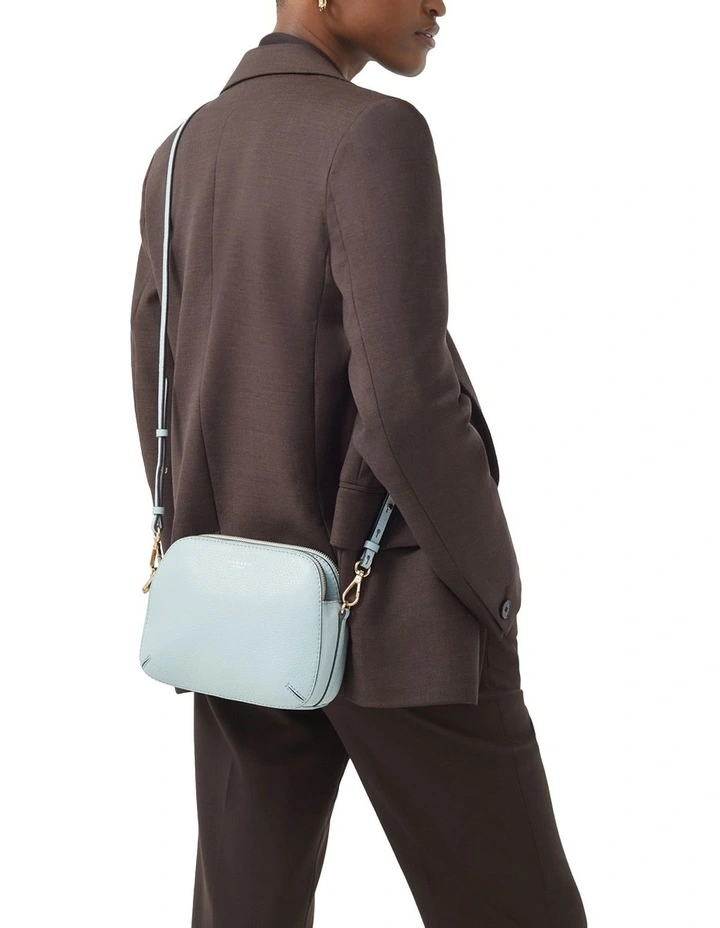 Dukes Place Medium Zip-Top Crossbody Bag in Sea Foam