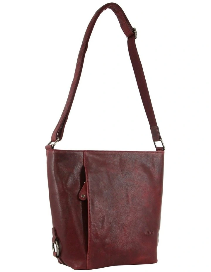 Nappa Leather Bucket Cross-Body Bag in Chestnut