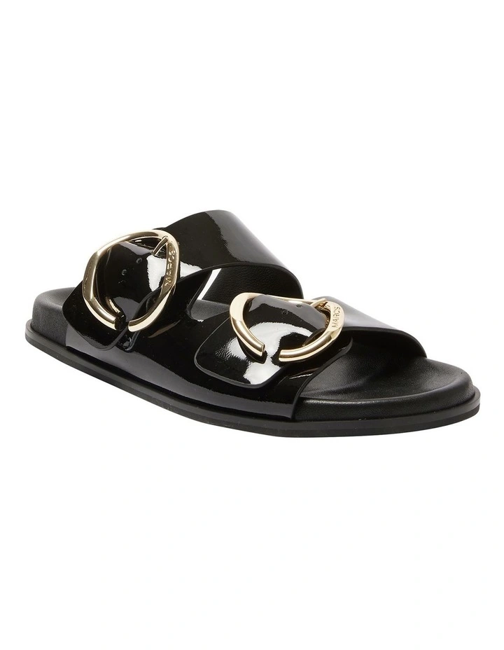Tone Sandals in Black Patent Leather