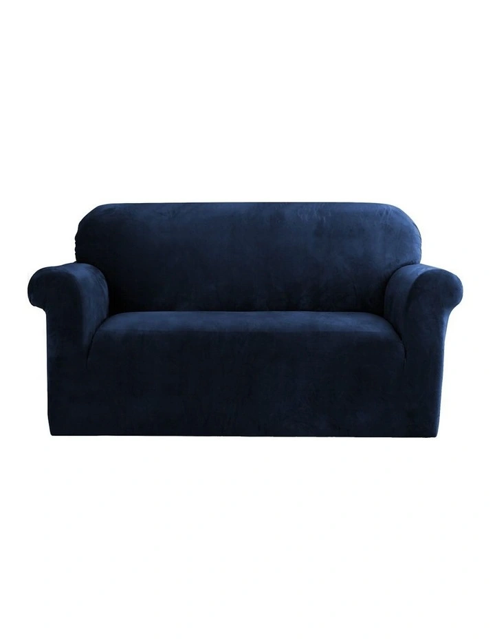 Velvet 2 Seater Sofa Cover in Sapphire