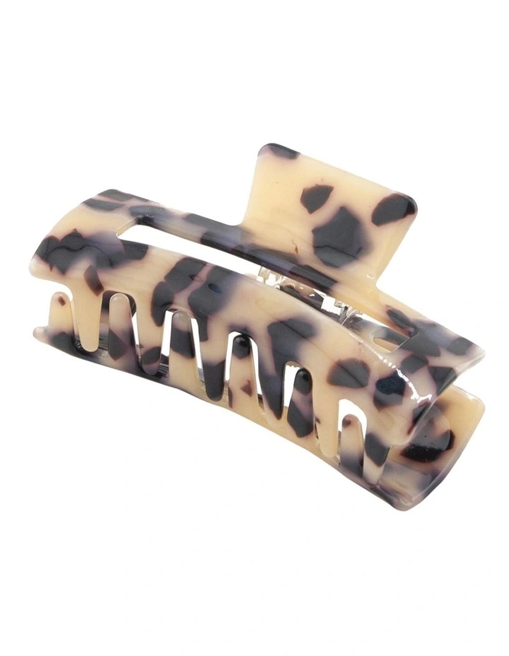 Rectangular Hair Clip in Light Leopard