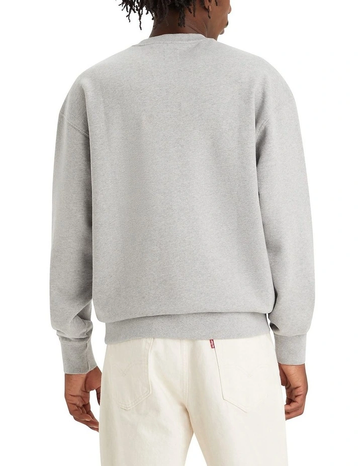 Relaxed Fit Graphic Crewneck Sweatshirt in Heather Gray