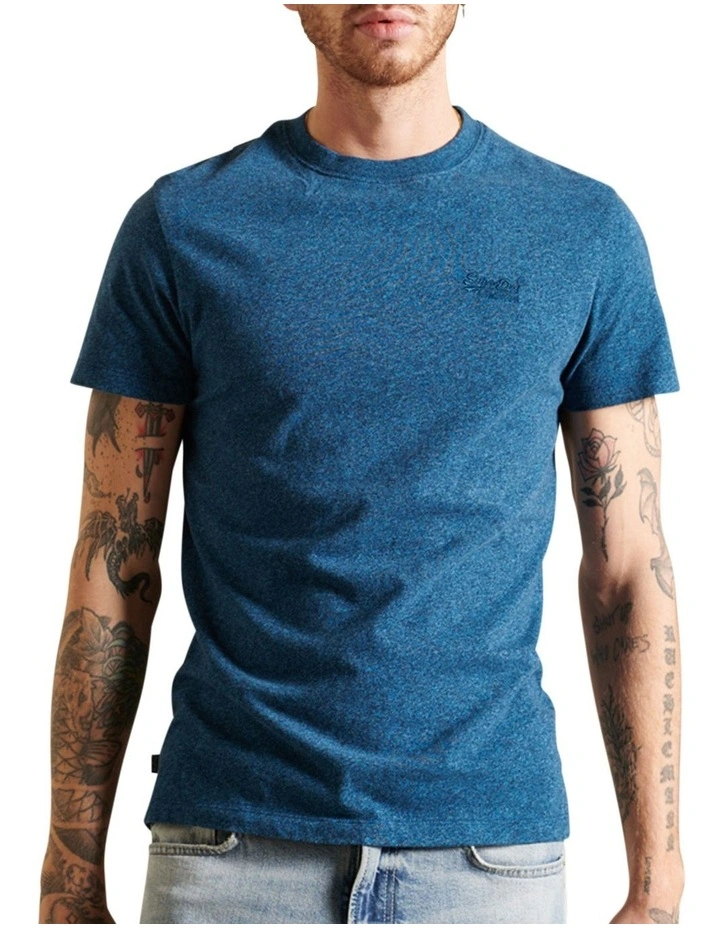 Vintage Logo Embroidered Tee Bright Blue Marl
