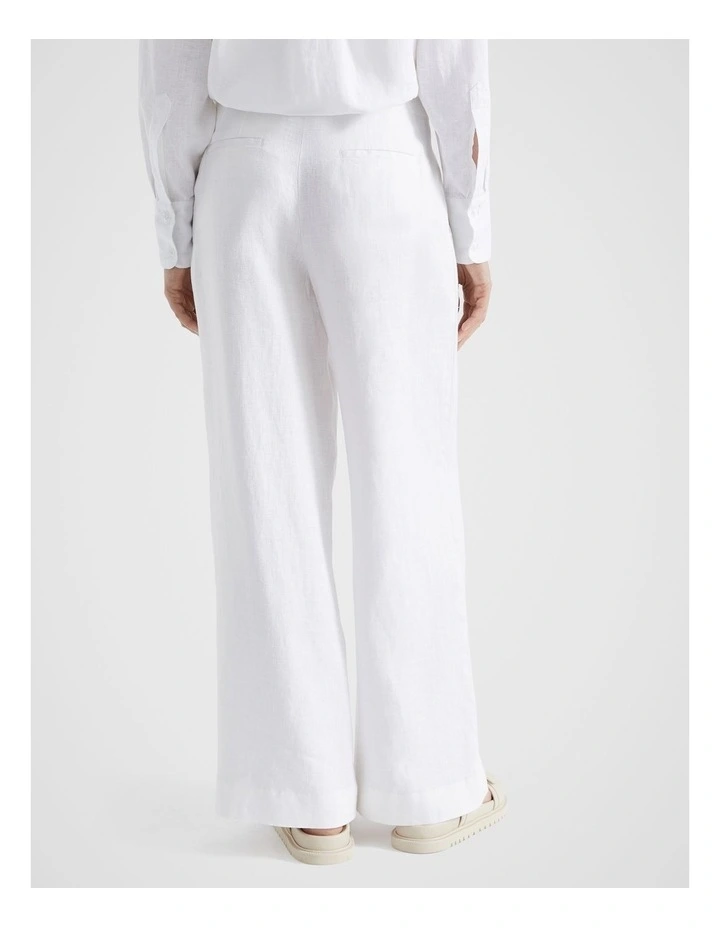 Core Linen Palazzo Pant in Whisper White