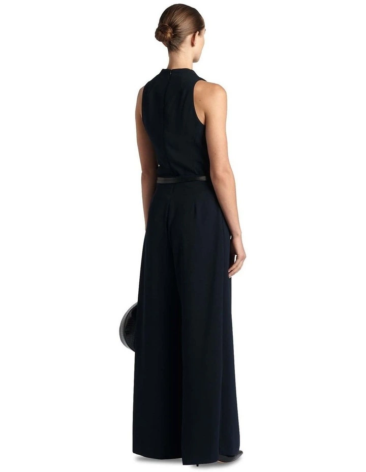 Recycled Crepe Wide Leg Pant in Ink