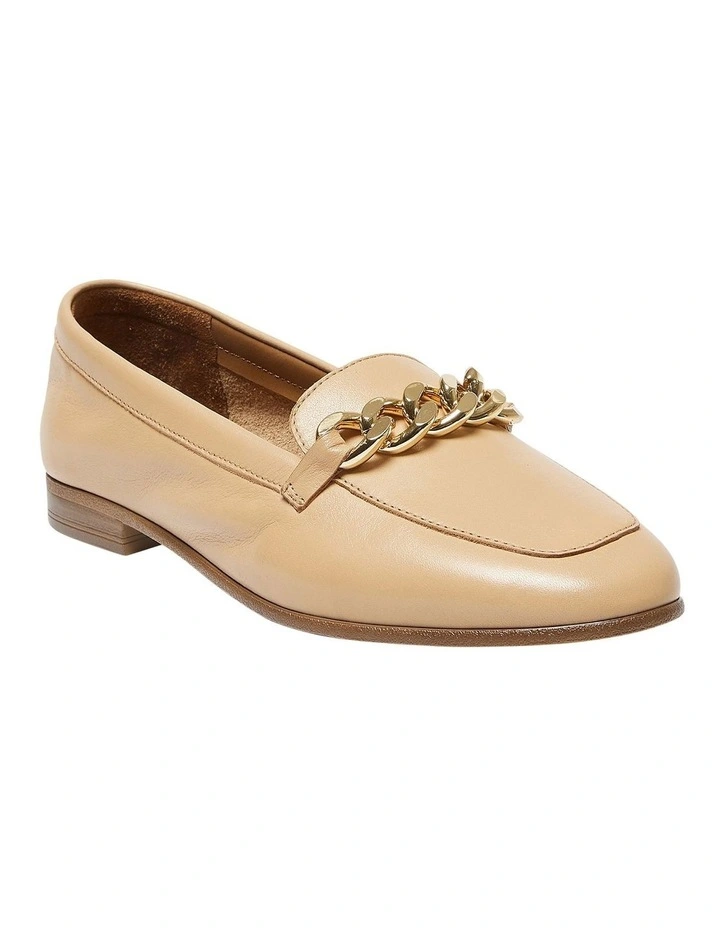 Lyla Flat Leather Loafers in Tan