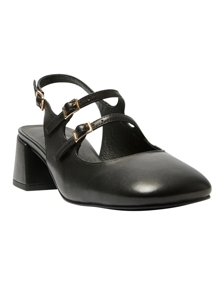 Louisa Heeled Shoes in Black Leather