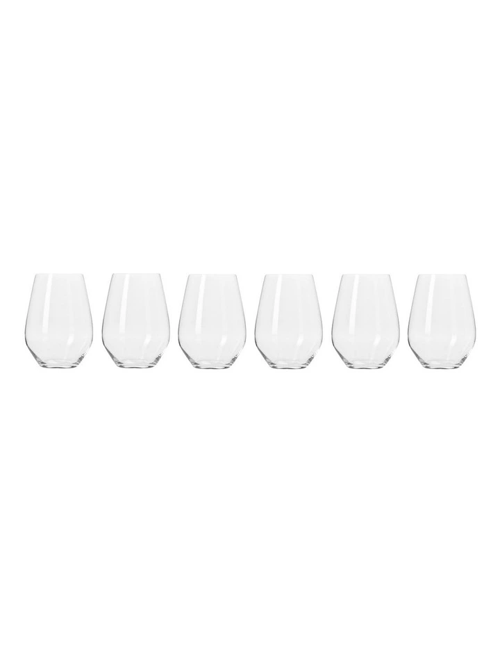 Harmony 6 Piece Stemless Wine Glasses Gift Boxed 540ml in Clear