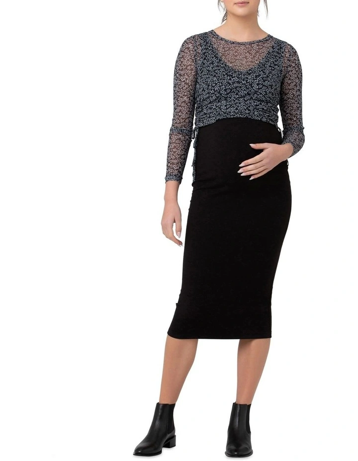 Layla Ruched Top in Black/Storm