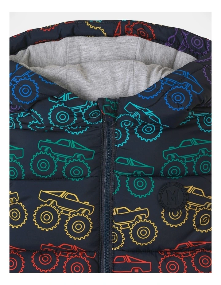Recycled Puffer Vest with Hoodies in Navy