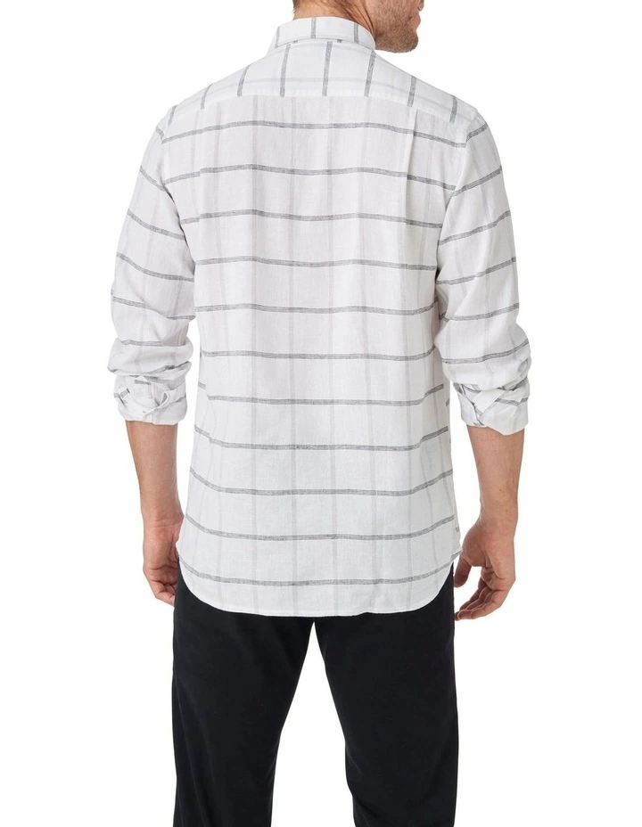 Langdon Check Long Sleeve Shirt in White