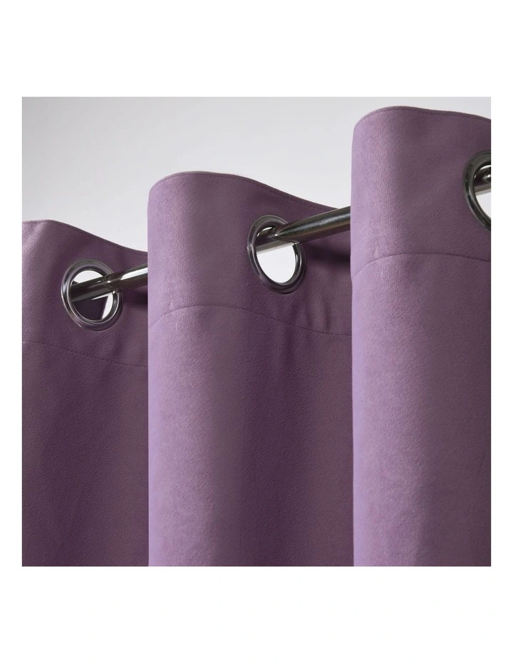 Byron Matte Velvet Eyelet Curtains 2 Pack in Lilac