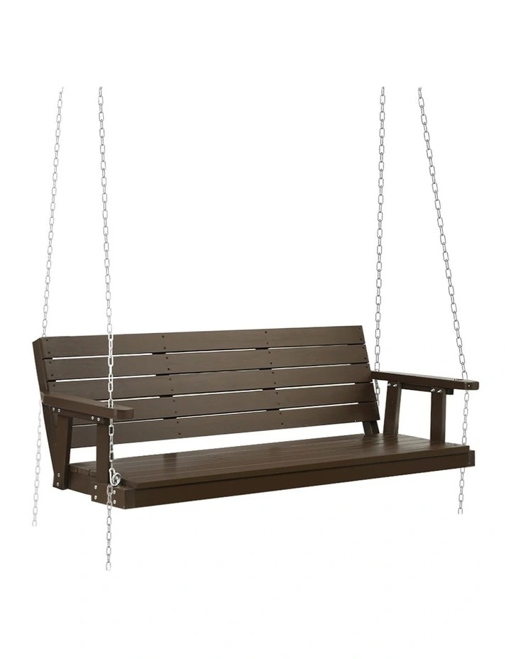 Wooden Porch Swing Chair in Brown