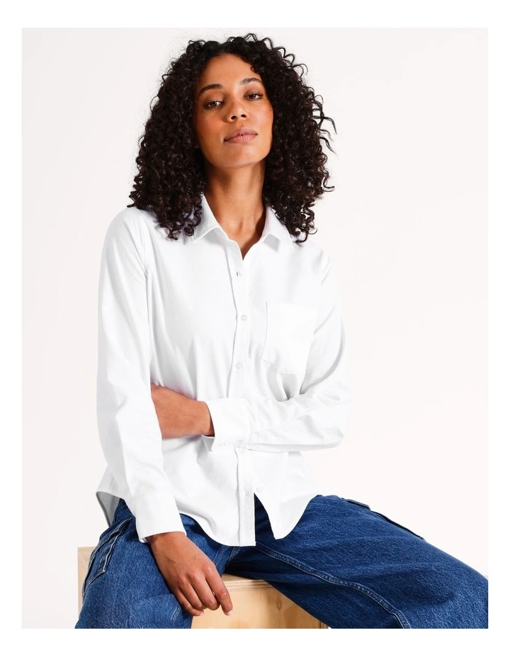 Organic Oxford Cotton Shirt in White