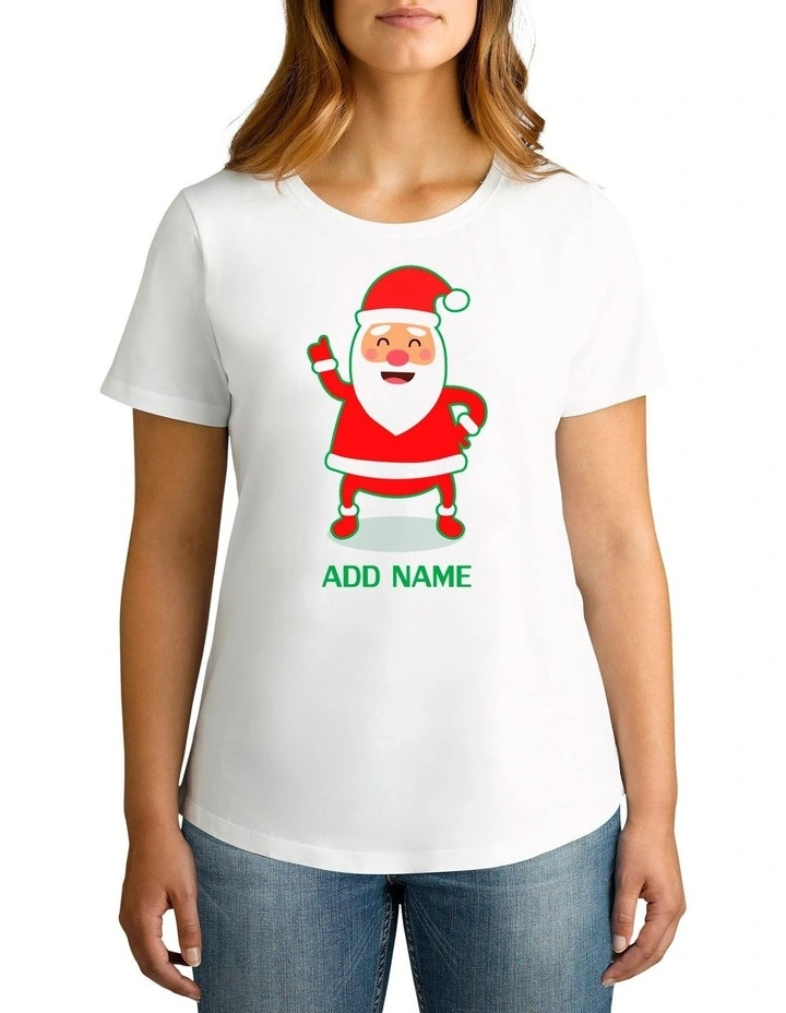 Women's Cool Santa Personalised Cotton T-Shirt