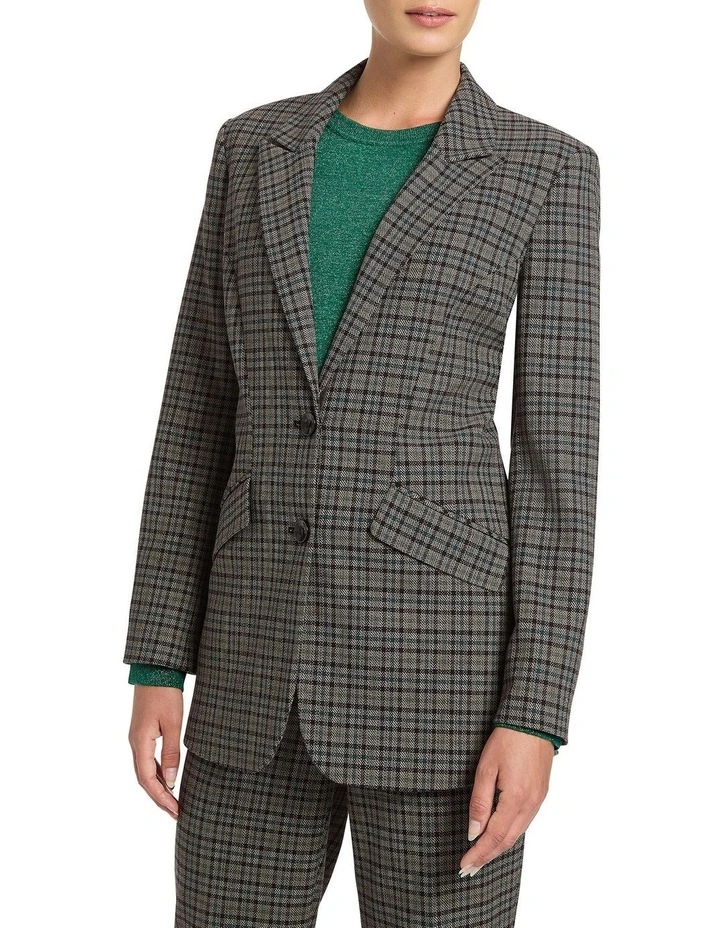 Kyre Check Blazer in Grey Multi
