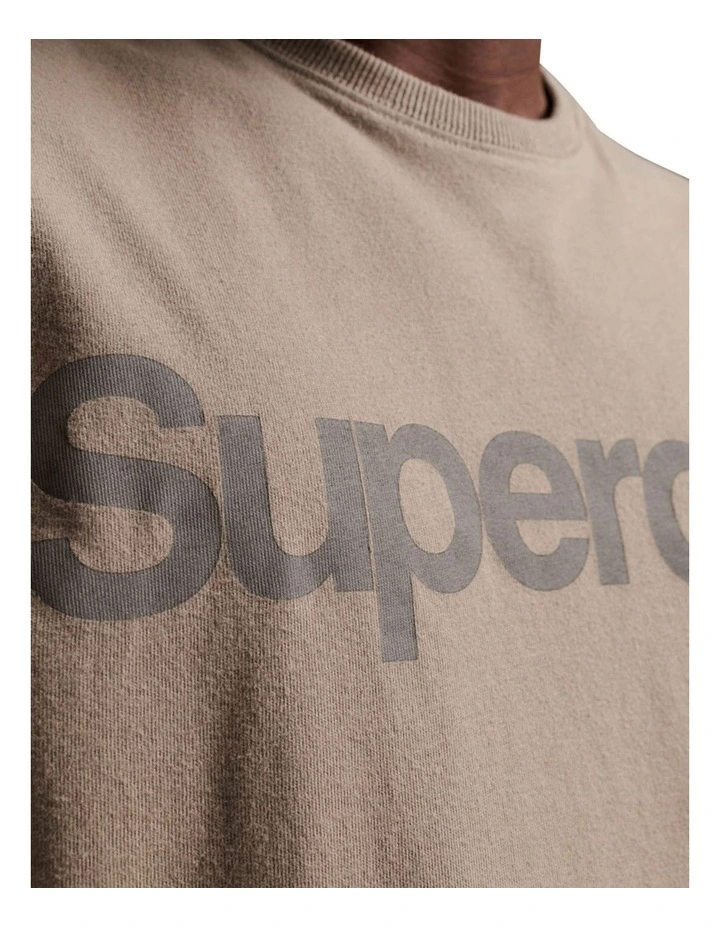 Core Logo T-Shirt in Stone Dark Grey