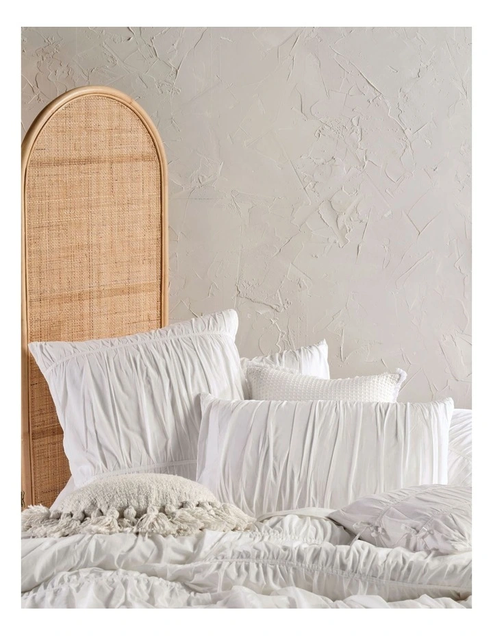 Layla Quilt Cover Set in White
