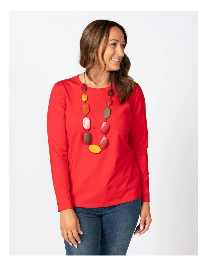 Camp Classic Long Sleeve Tee in Red