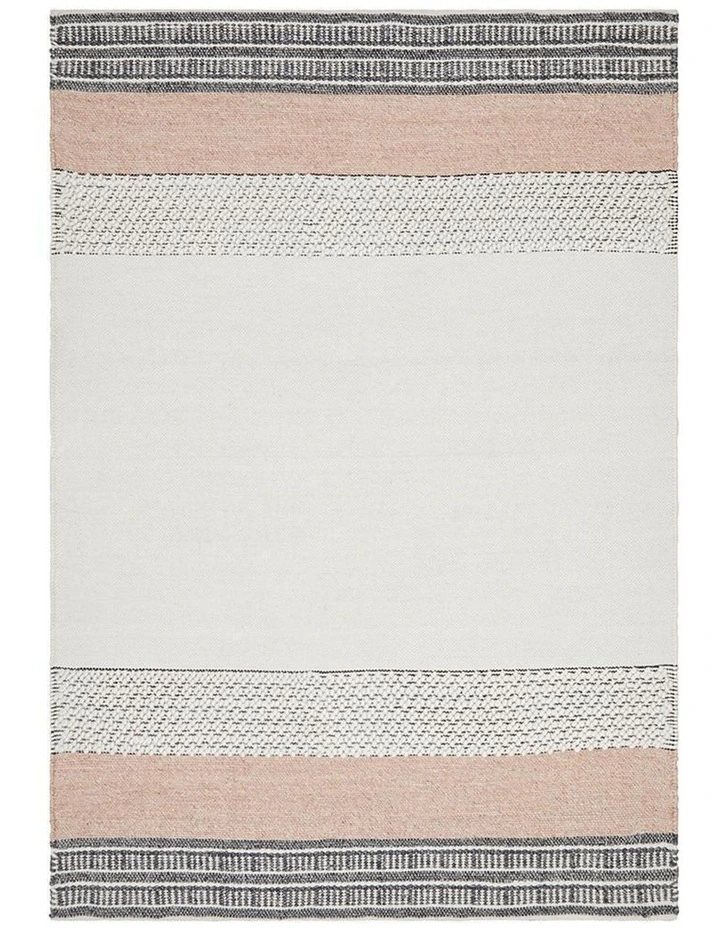 Esha Textured Woven Rug White Peach